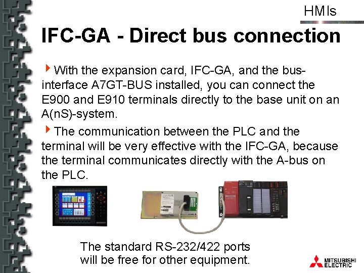 HMIs IFC-GA - Direct bus connection 4 With the expansion card, IFC-GA, and the