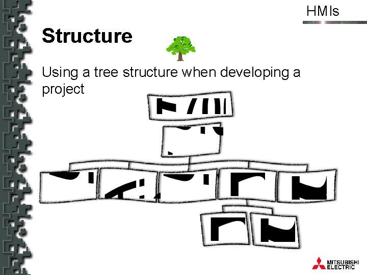 HMIs Structure Using a tree structure when developing a project 