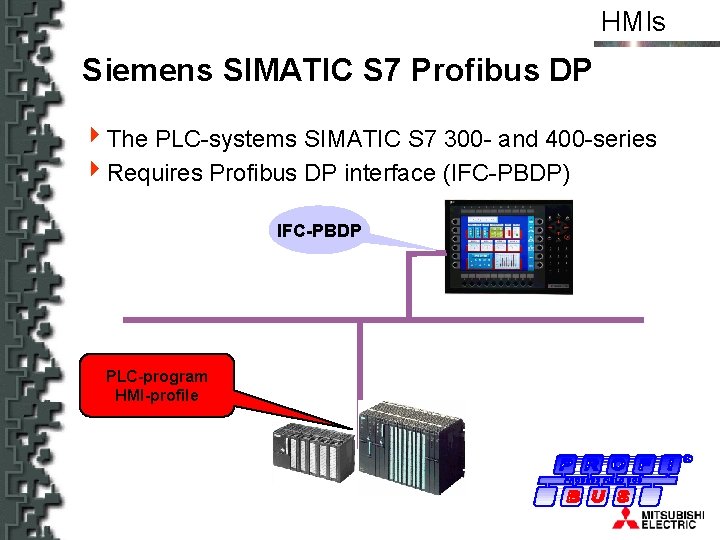 HMIs Siemens SIMATIC S 7 Profibus DP 4 The PLC-systems SIMATIC S 7 300