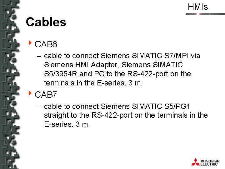 HMIs Cables 4 CAB 6 – cable to connect Siemens SIMATIC S 7/MPI via