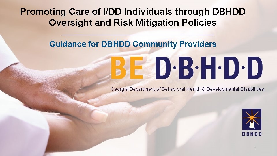 Promoting Care of I/DD Individuals through DBHDD Oversight and Risk Mitigation Policies Guidance for