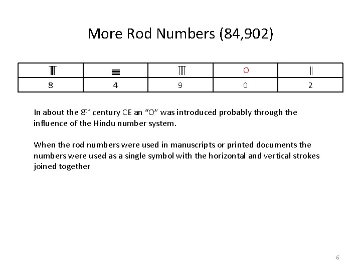 More Rod Numbers (84, 902) O 8 4 9 0 2 In about the