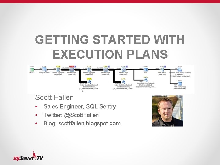 GETTING STARTED WITH EXECUTION PLANS Scott Fallen • • • Sales Engineer, SQL Sentry