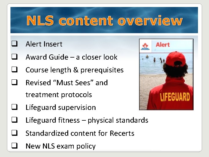 NLS content overview q Alert Insert q Award Guide – a closer look q NLS content overview q Alert Insert q Award Guide – a closer look q
