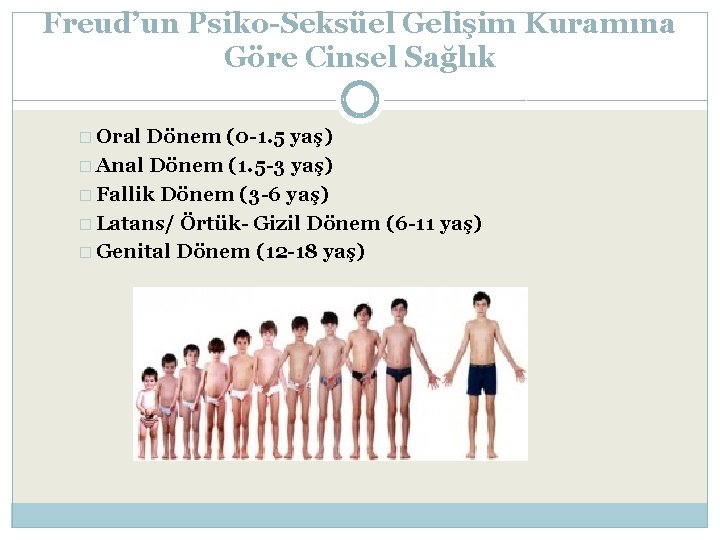 Freud’un Psiko-Seksüel Gelişim Kuramına Göre Cinsel Sağlık � Oral Dönem (0 -1. 5 yaş)