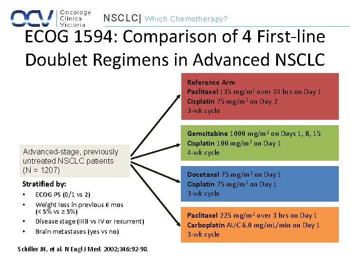 NSCLC| Which Chemotherapy? ECOG 1594: Comparison of 4 First-line Doublet Regimens in Advanced NSCLC