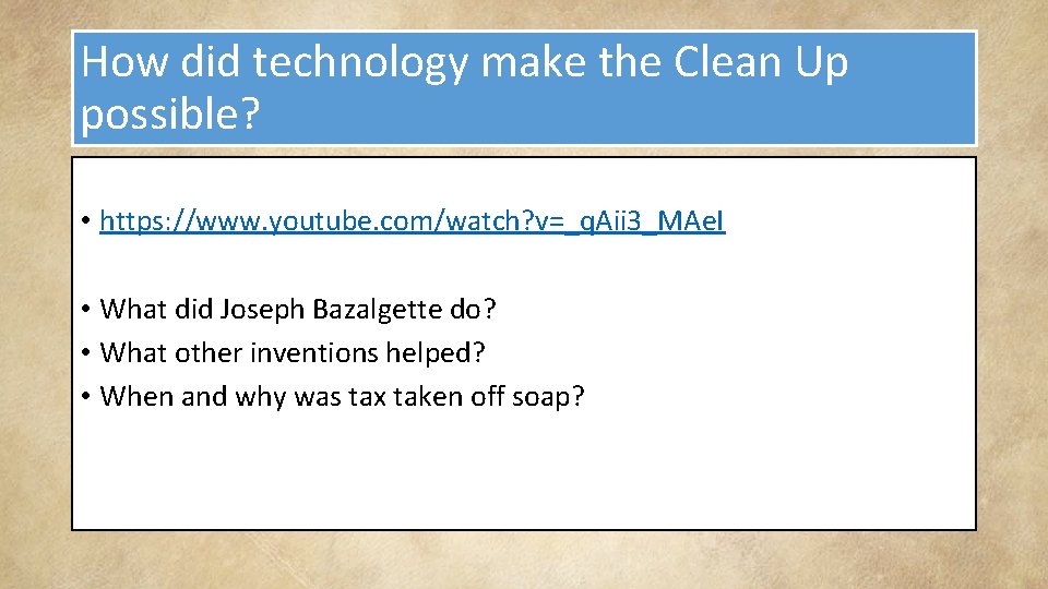 How did technology make the Clean Up possible? • https: //www. youtube. com/watch? v=_q.