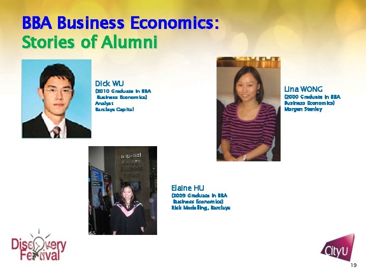 BBA Business Economics: Stories of Alumni Dick WU Lina WONG (2010 Graduate in BBA