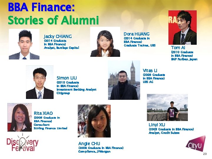 BBA Finance: Stories of Alumni Dora HUANG Jacky CHIANG (2014 Graduate in BBA Finance)