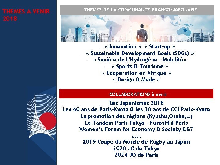 THEMES DE LA COMMUNAUTÉ FRANCO-JAPONAISE THEMES A VENIR 2018 9 JAN « Innovation »