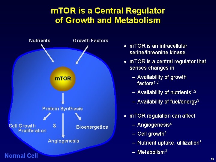 m. TOR is a Central Regulator of Growth and Metabolism Growth Factors Nutrients ·