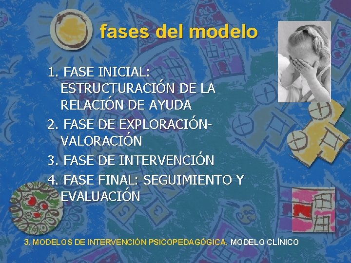 fases del modelo 1. FASE INICIAL: ESTRUCTURACIÓN DE LA RELACIÓN DE AYUDA 2. FASE fases del modelo 1. FASE INICIAL: ESTRUCTURACIÓN DE LA RELACIÓN DE AYUDA 2. FASE
