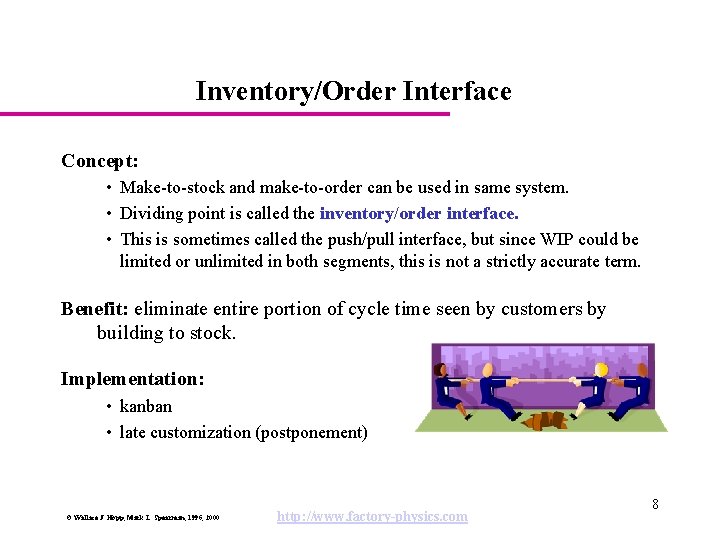 Inventory/Order Interface Concept: • Make-to-stock and make-to-order can be used in same system. •