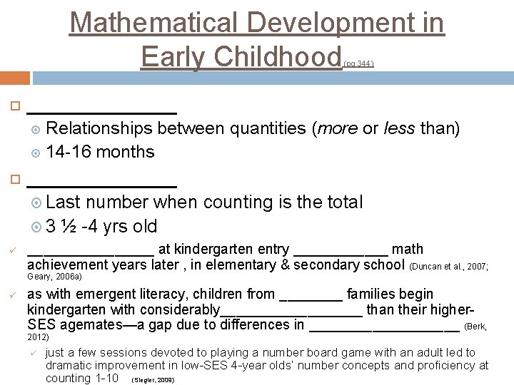 COGNITIVE DEVELOPMENT IN EARLY CHILDHOOD CHAPTER 9 PGS