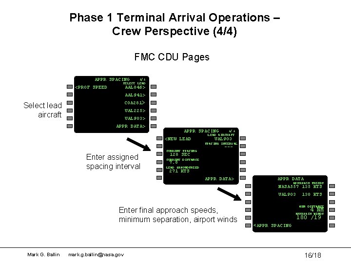 Phase 1 Terminal Arrival Operations – Crew Perspective (4/4) FMC CDU Pages APPR SPACING