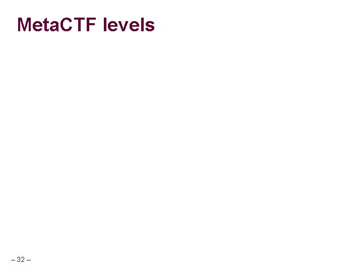 Meta. CTF levels – 32 – 