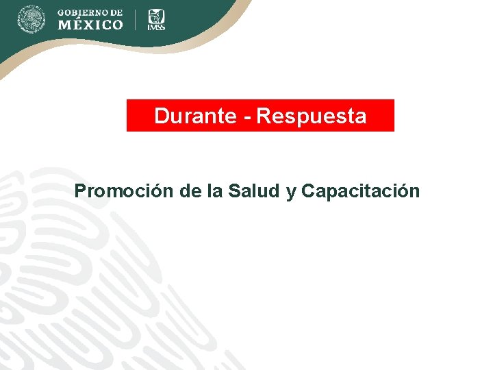 Durante - Respuesta Promoción de la Salud y Capacitación 