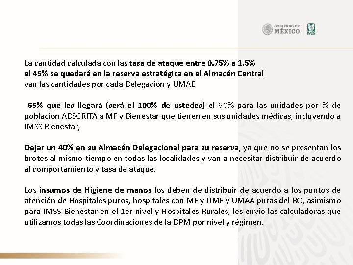 La cantidad calculada con las tasa de ataque entre 0. 75% a 1. 5%