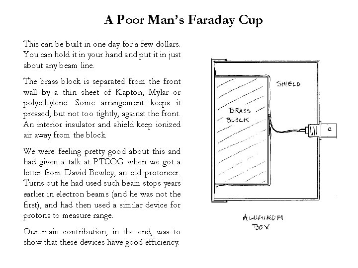 A Poor Man’s Faraday Cup This can be built in one day for a