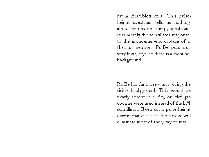 From Bramblett et al. This pulseheight spectrum tells us nothing about the neutron energy