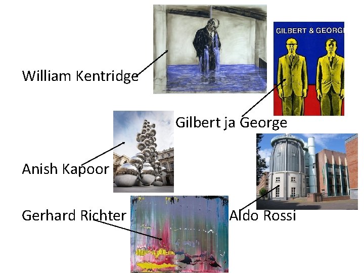 William Kentridge Gilbert ja George Anish Kapoor Gerhard Richter Aldo Rossi 