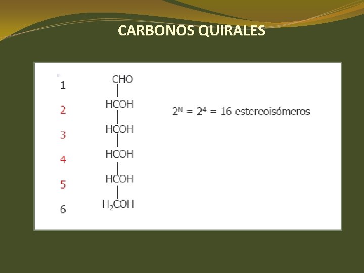 CARBONOS QUIRALES CARBONOS QUIRALES