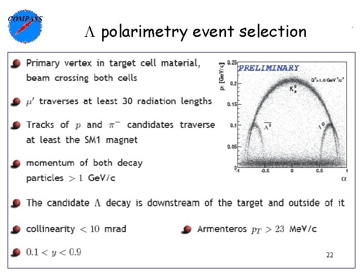 L polarimetry event selection 22 
