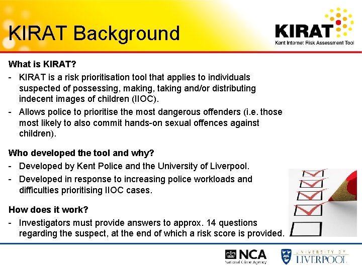 Kent Internet Risk Assessment Tool KIRAT Police Knowledge