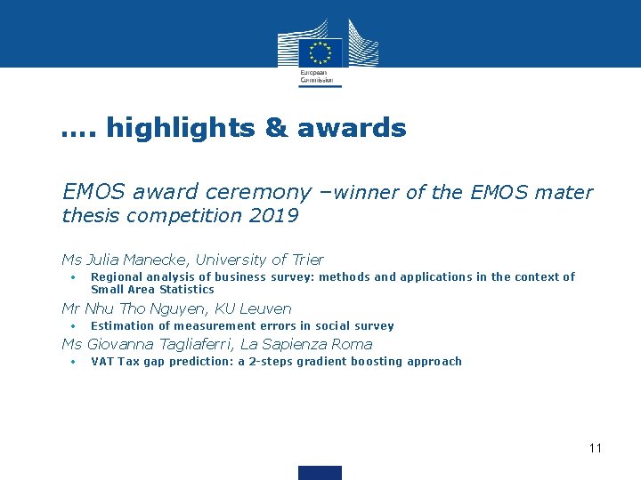 …. highlights & awards • EMOS award ceremony –winner of the EMOS mater thesis