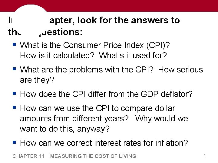 In this chapter, look for the answers to these questions: § What is the