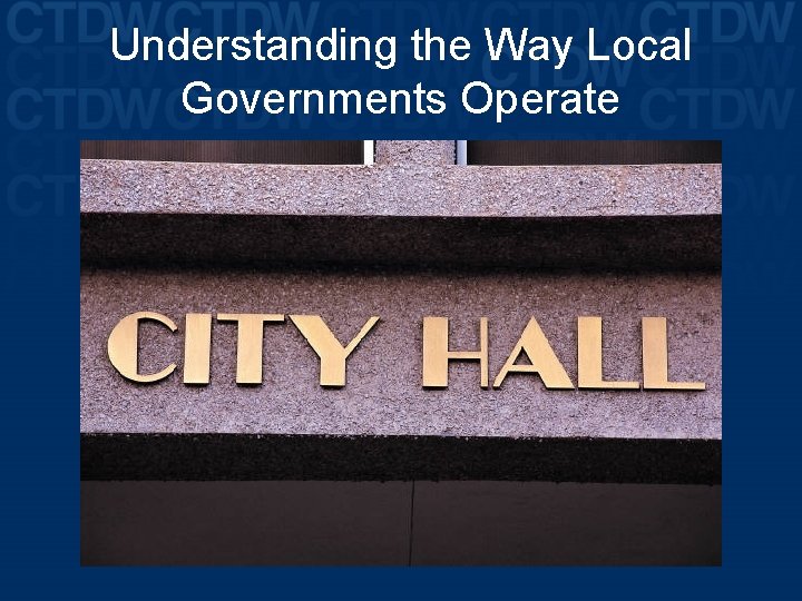 Understanding the Way Local Governments Operate 