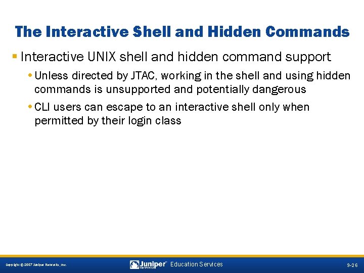 The Interactive Shell and Hidden Commands § Interactive UNIX shell and hidden command support