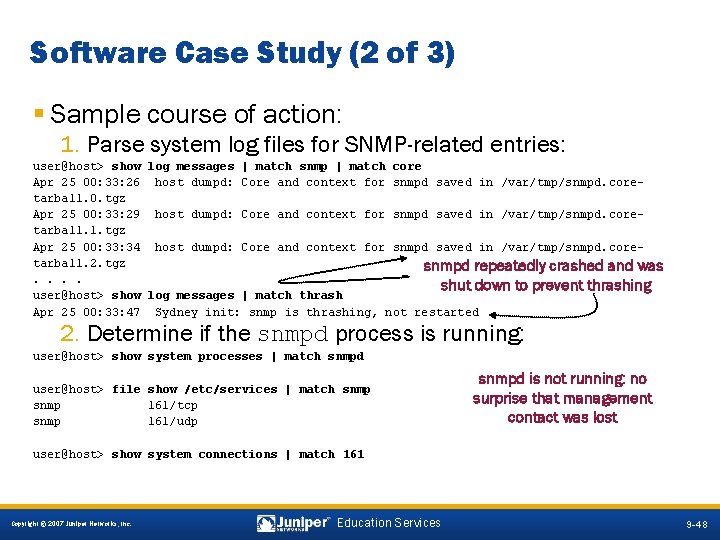 Software Case Study (2 of 3) § Sample course of action: 1. Parse system