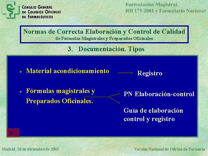 Normas de Correcta Elaboración y Control de Calidad de Fórmulas Magistrales y Preparados Oficinales