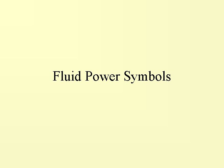 Fluid Power Symbols 