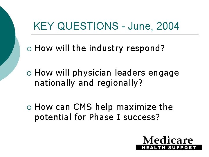 KEY QUESTIONS - June, 2004 ¡ ¡ ¡ How will the industry respond? How