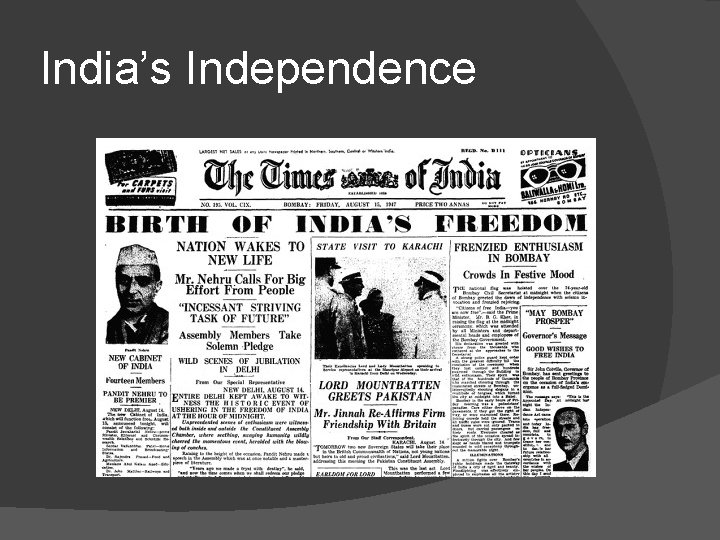 India’s Independence 