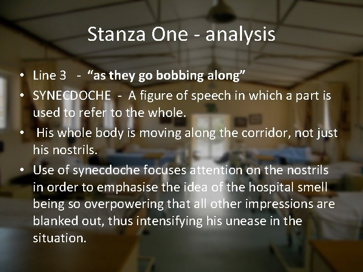 Stanza One - analysis • Line 3 - “as they go bobbing along” •