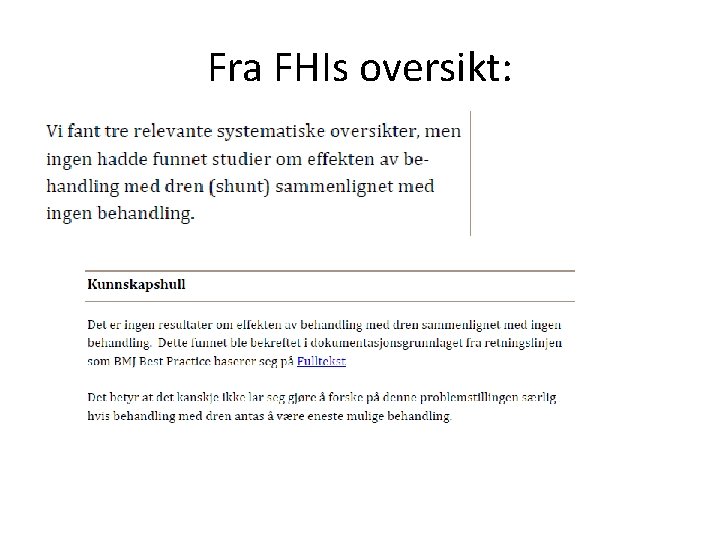 Fra FHIs oversikt: 