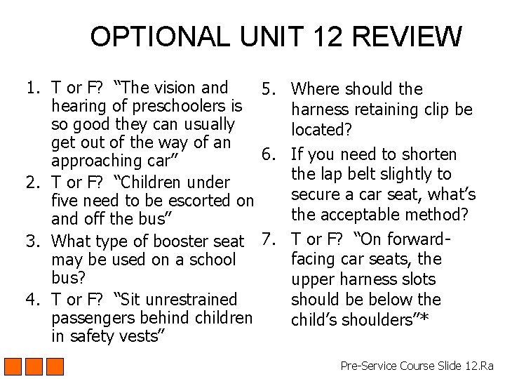 OPTIONAL UNIT 12 REVIEW 1. T or F? “The vision and 5. Where should OPTIONAL UNIT 12 REVIEW 1. T or F? “The vision and 5. Where should