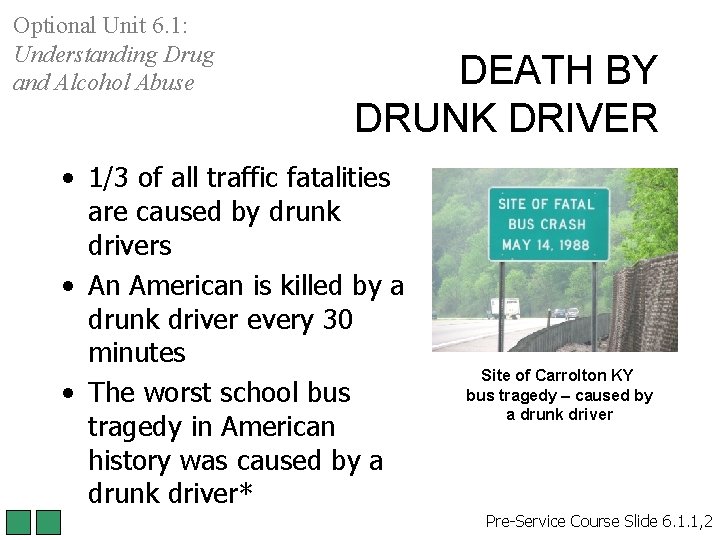Optional Unit 6. 1: Understanding Drug and Alcohol Abuse DEATH BY DRUNK DRIVER • Optional Unit 6. 1: Understanding Drug and Alcohol Abuse DEATH BY DRUNK DRIVER •