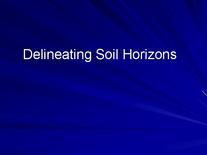 Delineating Soil Horizons 