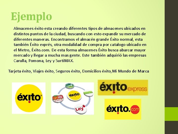 Ejemplo Almacenes éxito esta creando diferentes tipos de almacenes ubicados en distintos puntos de Ejemplo Almacenes éxito esta creando diferentes tipos de almacenes ubicados en distintos puntos de