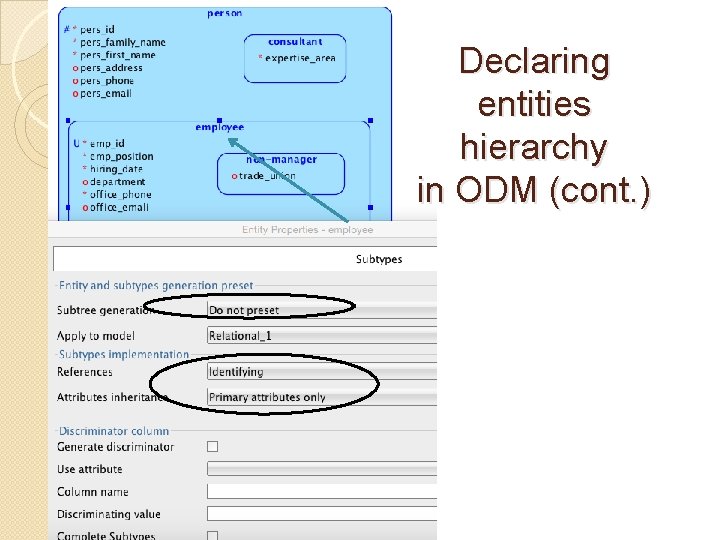 Declaring entities hierarchy in ODM (cont. ) 