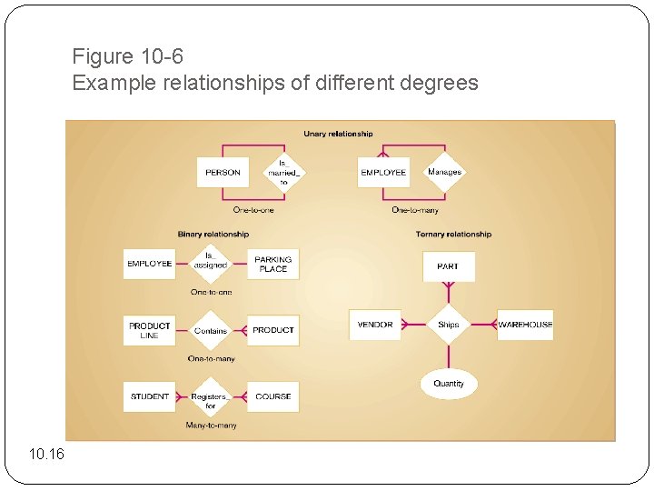Figure 10 -6 Example relationships of different degrees 10. 16 