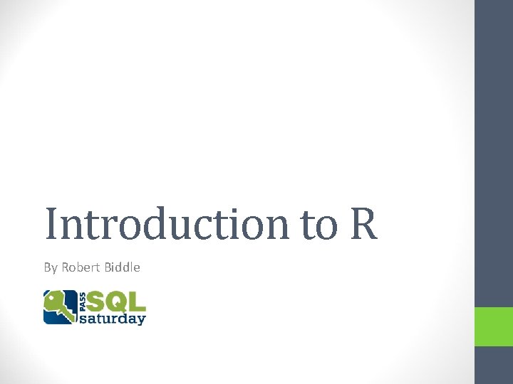 Introduction to R By Robert Biddle 