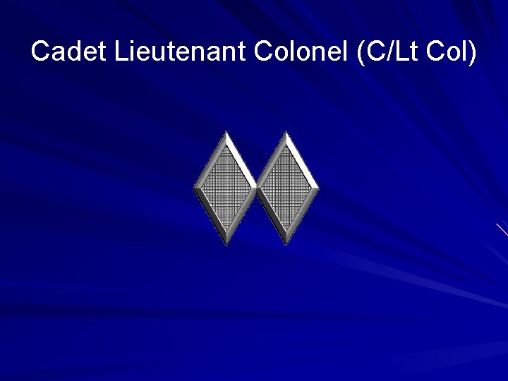 Cadet Lieutenant Colonel (C/Lt Col) 