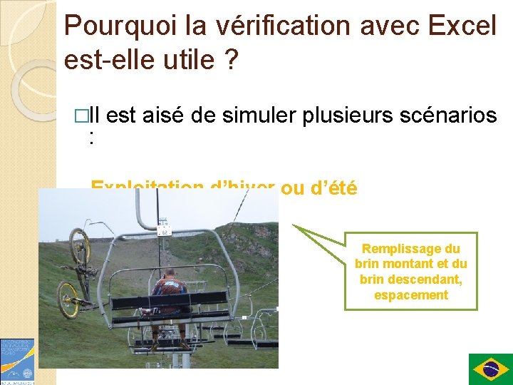 Pourquoi la vérification avec Excel est-elle utile ? �Il est aisé de simuler plusieurs