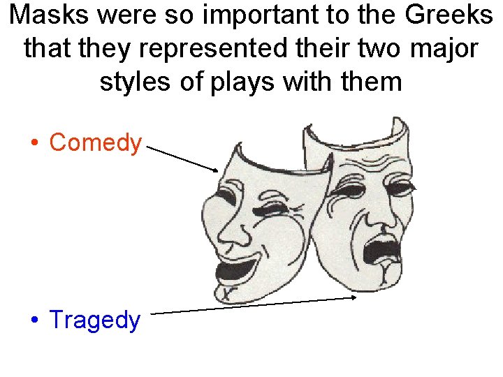 Masks were so important to the Greeks that they represented their two major styles