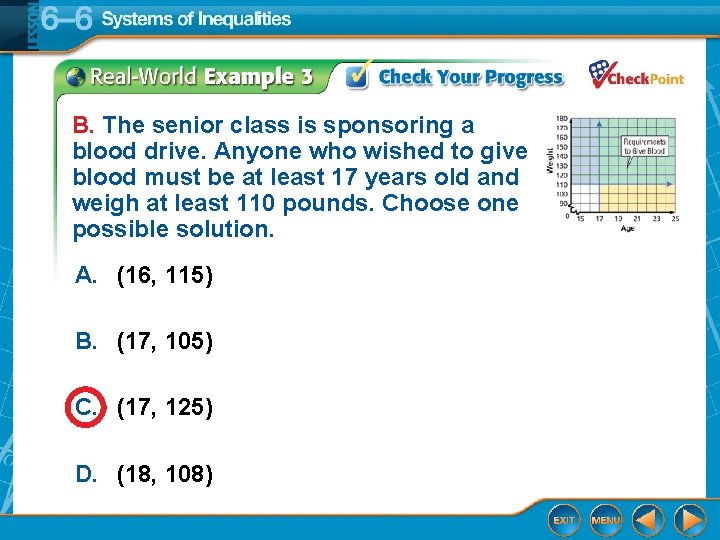 B. The senior class is sponsoring a blood drive. Anyone who wished to give